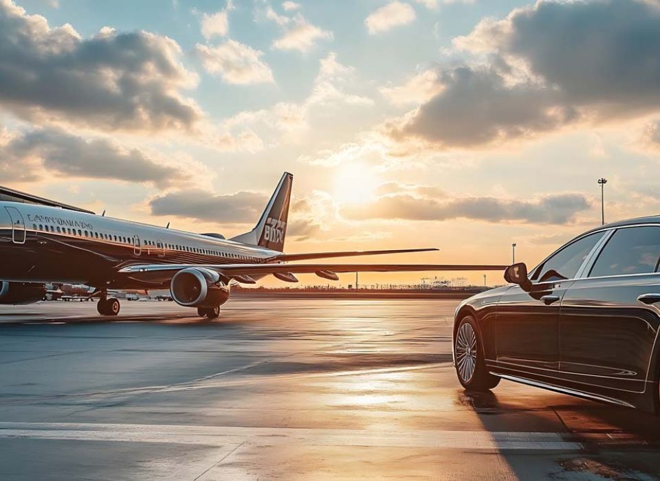 Private jet and car